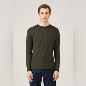 Sunspel Long Sleeve Classic T-Shirt Dark Green